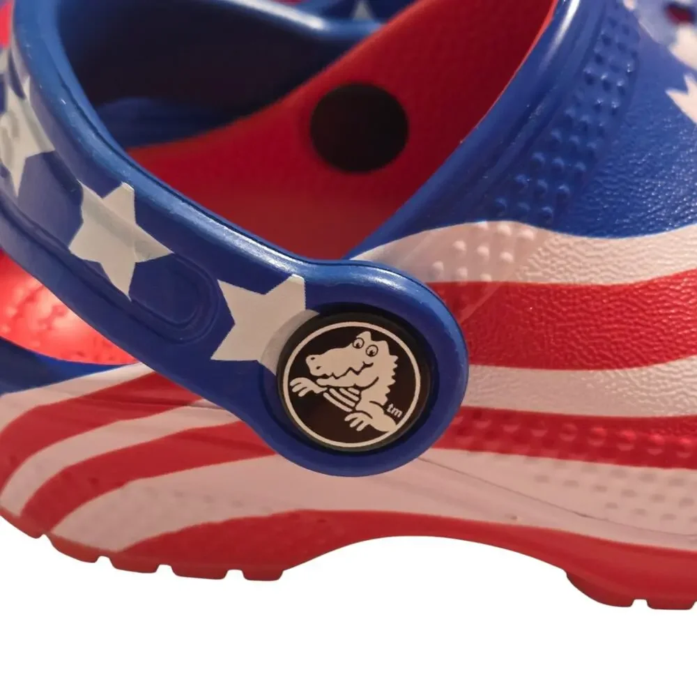 Crocs Classic Clogs American Flag Patriotic size C5 C-5 Toddler / Baby NWT